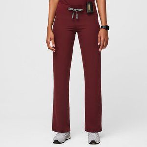 Figs Burgundy Livingston Basic Scrub Pants (Small Tall)